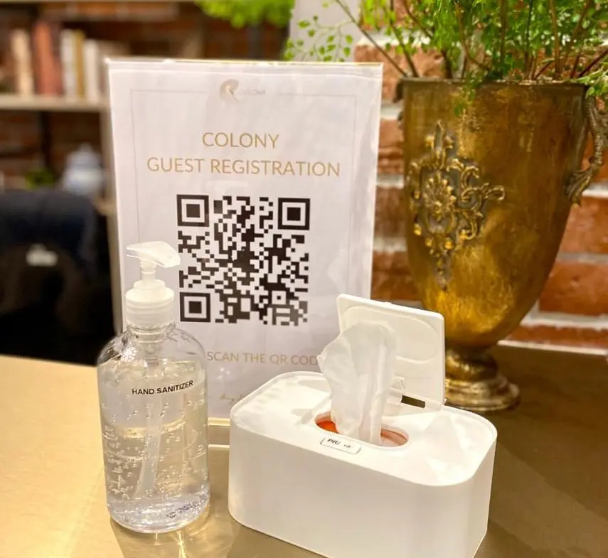 Event Space KL - Wet Wipes and Hand Sanitizer at Colony