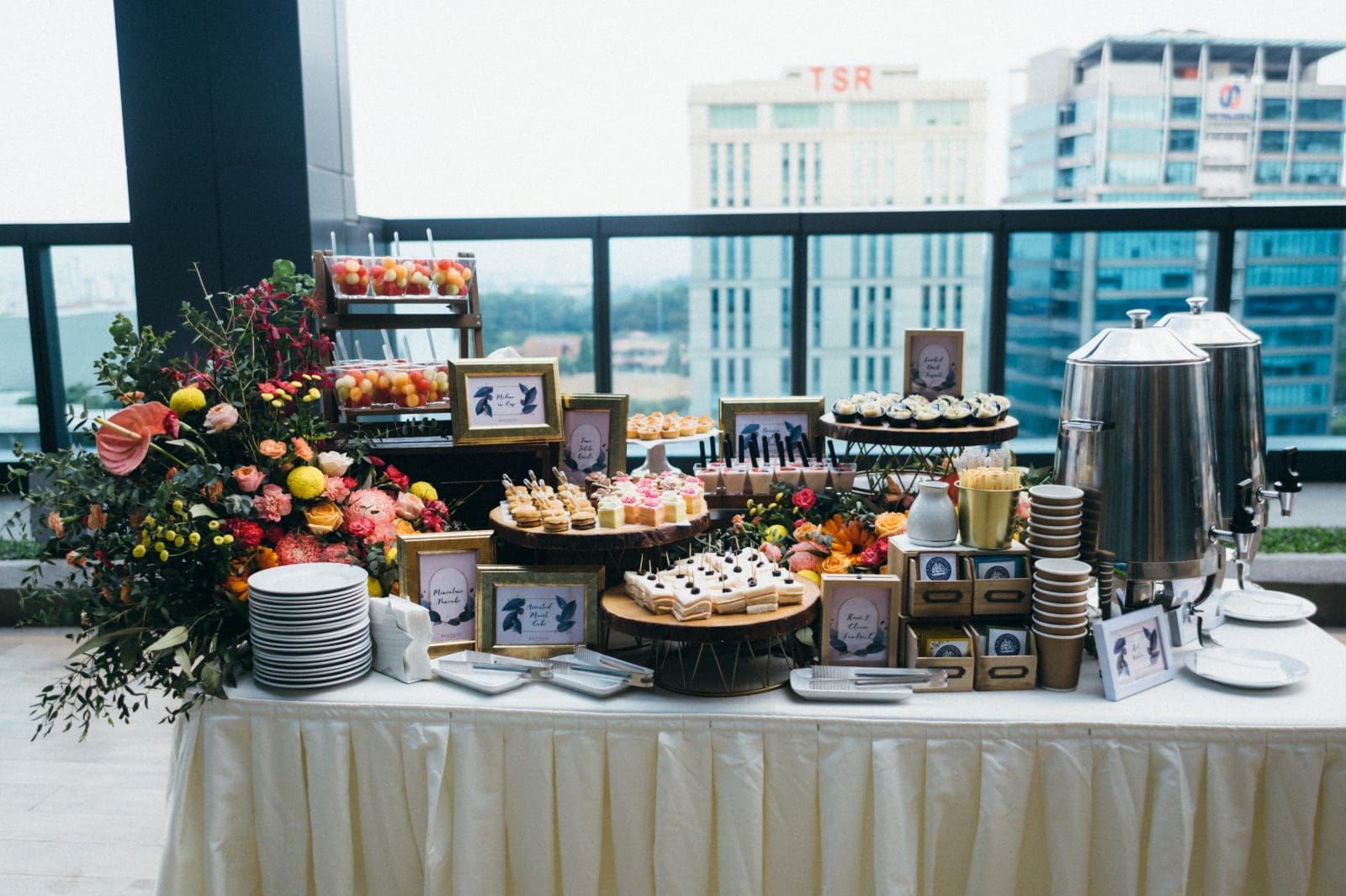 A wide selection of food provided by Colony's in-house caterers at the Mutiara Damansara event space.
